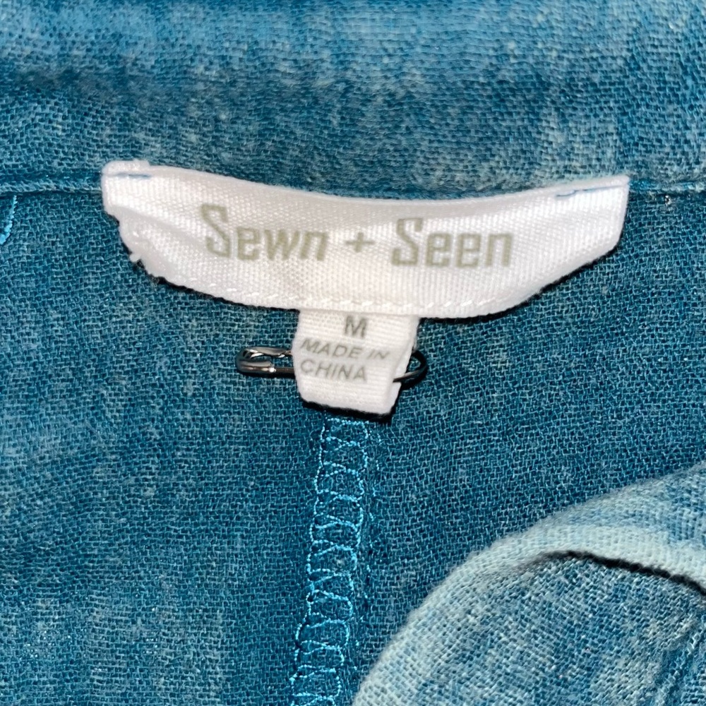 Sewn + Seen Mineral Wash Cotton  Button-Up  sz M - Picture 5 of 10